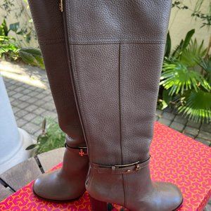 Tory Burch Jenna knee-high boots - gray leather